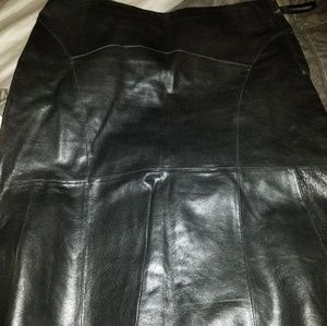 Black leather skirt
